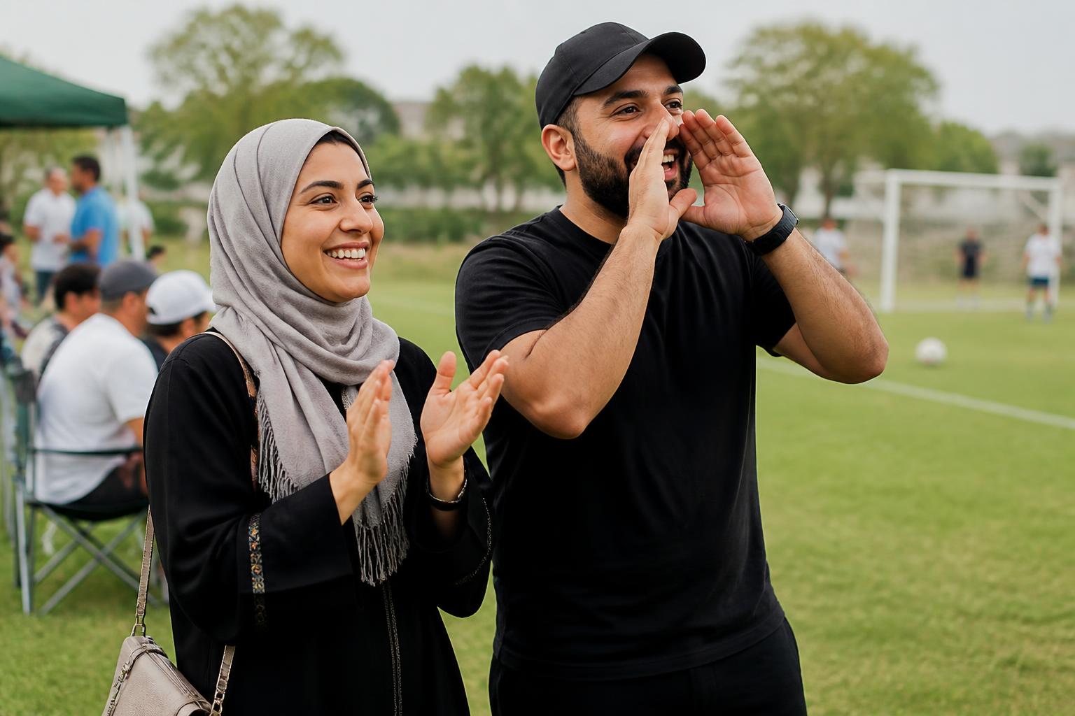 Parents watching a youth soccer game